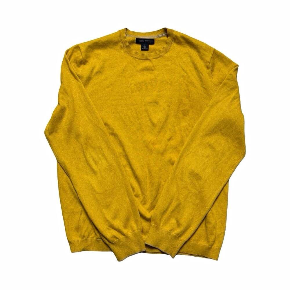 Banana Republic Men’s Cotton Cashmere V-Neck Sweater Mustard Yellow Size L